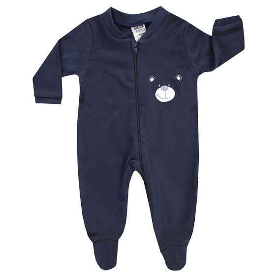 Jacky Schlafanzug Einteiler 2er Pack - Bär Navy Hellblau - Gr. 50/56