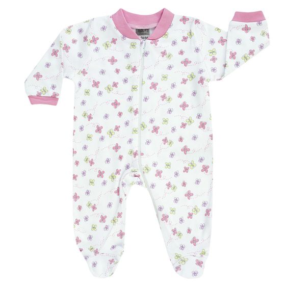 Jacky Schlafanzug Einteiler 2er Pack - Blume Rosa Weiß - Gr. 50/56