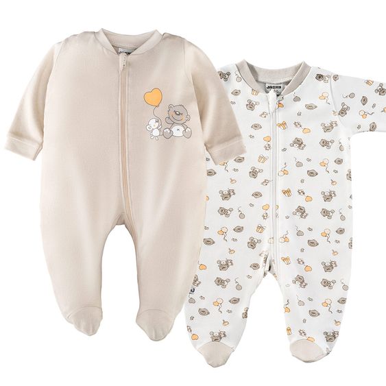 Jacky Pajamas One Piece Suit - Pack of 2 - Lovely Bear Offwhite Beige - Gr. 62/68