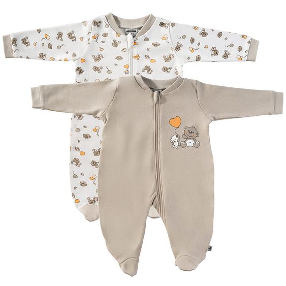 Jacky Pajamas One Piece Suit - Pack of 2 - Lovely Bear Offwhite Beige - Gr. 62/68