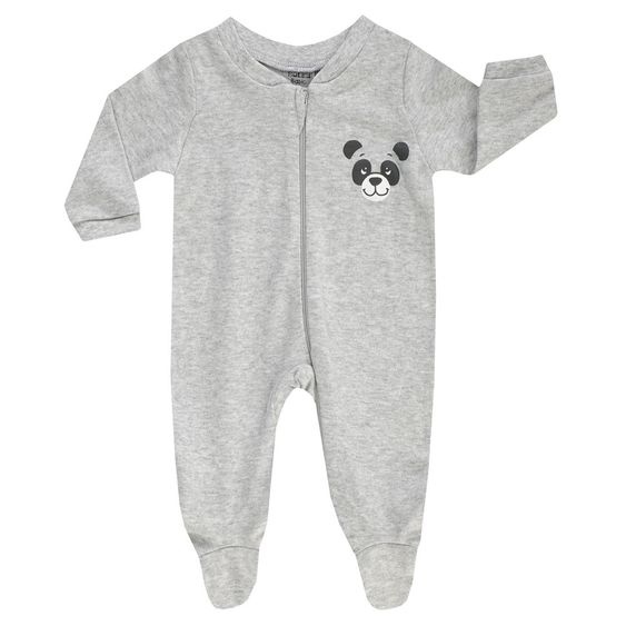 Jacky Schlafanzug Einteiler 2er Pack - Panda Grau Melange Weiß - Gr. 50/56