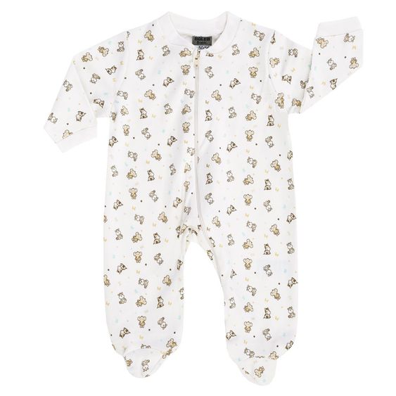 Jacky Schlafanzug Einteiler 2er Pack - Tierkinder Beige Offwhite - Gr. 74/80