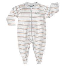 Schlafanzug Einteiler Lama - Ringel Grau Offwhite - Gr. 56