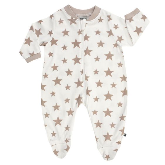 Jacky Schlafanzug Einteiler Offwhite - Sterne Beige - Gr. 50/56
