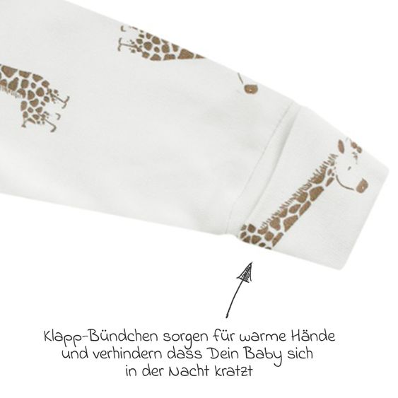 Jacky Schlafanzug inkl. Kratzfäustlinge - Giraffe Allover - Offwhite - Gr. 50