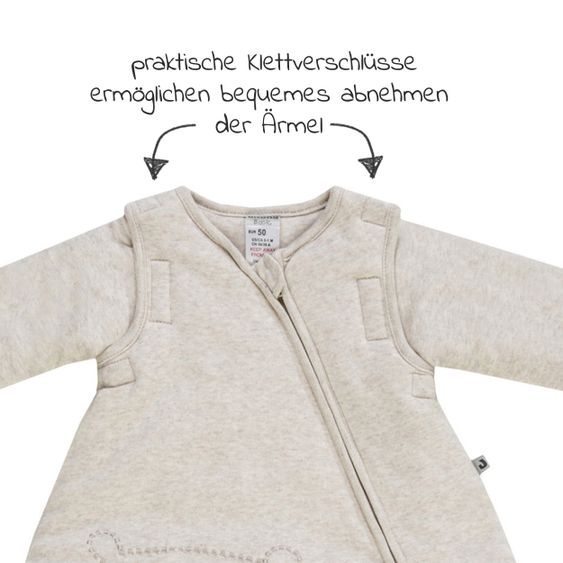 Jacky Schlafsack wattiert Ärmel abnehmbar - Badu Bär - Beige - Gr. 50