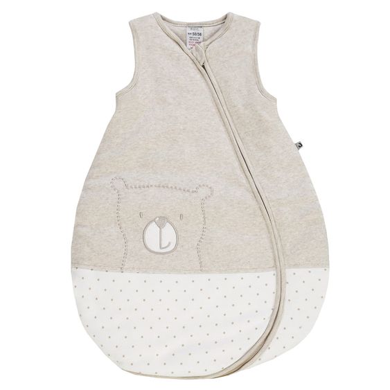 Jacky Schlafsack wattiert Ärmel abnehmbar Badu Bär - Beige - Gr. 50/56