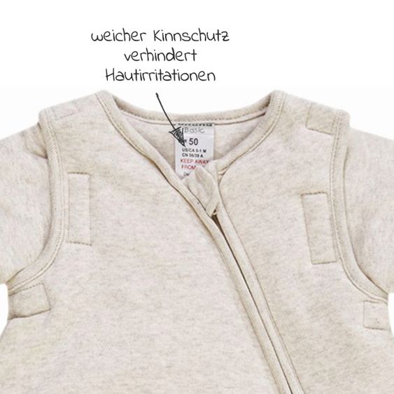 Jacky Schlafsack wattiert Ärmel abnehmbar - Badu Bär - Beige - Gr. 62