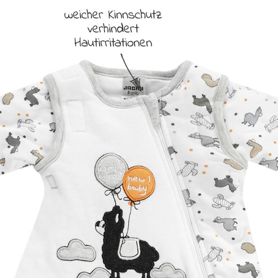 Jacky Schlafsack wattiert Ärmel abnehmbar - Lama Allover Offwhite - Gr. 50