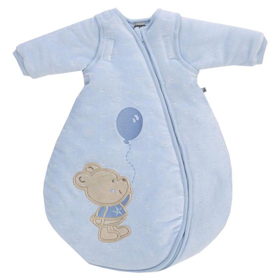 Jacky Schlafsack wattiert Ärmel abnehmbar - Little Teddy Hellblau - Gr. 50/56