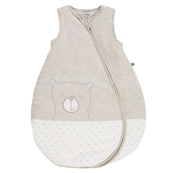 Jacky Schlafsack wattiert Badu Bär - Beige Melange Offwhite - Gr. 50/56