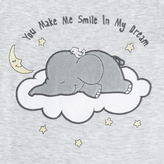 Jacky Schlafsack wattiert - Elephant Hellgrau - Gr. 74