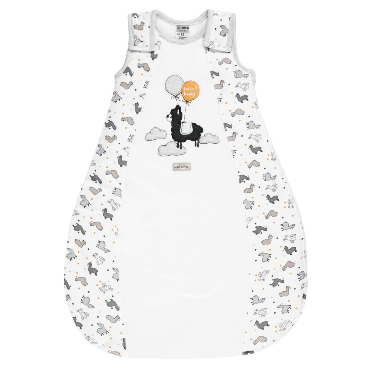 Schlafsack wattiert - Lama Allover Offwhite - Gr. 50