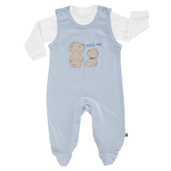Jacky Set Interlock-Strampler mit Applikation & Shirt Basic Line - Blau - Gr. 50