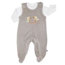 Set Nicki-Combinaison avec Application & T-Shirt Basic Line - Beige - Taille: 50