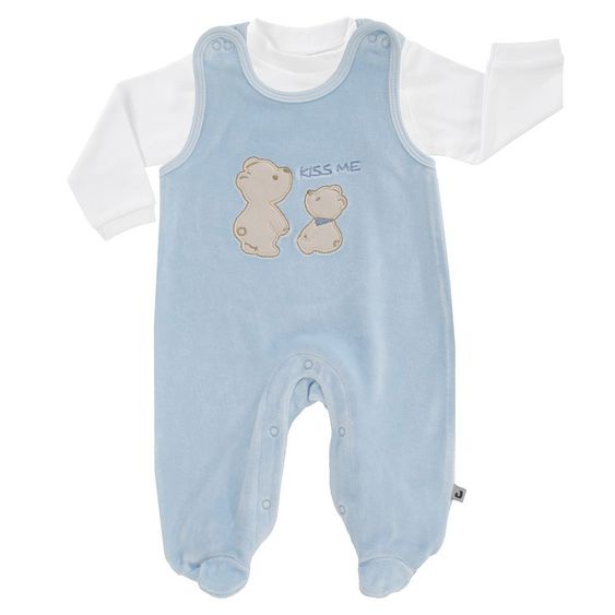 Jacky Set Nicki-Strampler mit Applikation & Shirt Basic Line - Blau - Gr. 50