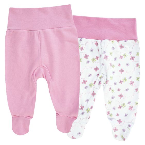 Jacky Stampelhose 2er Pack - Blume Rosa Weiß - Gr. 50/56