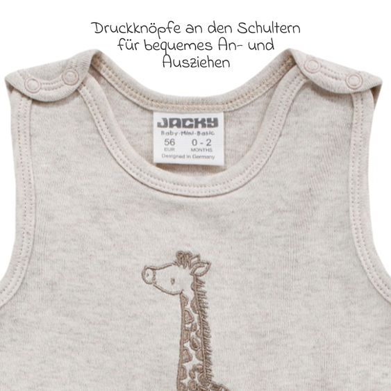 Jacky Romper - Giraffe - Beige Melange - Size 68