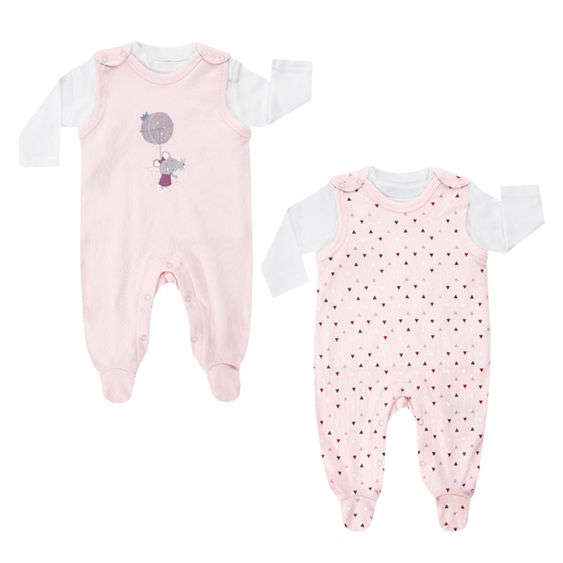 Jacky Strampler-Set 2er Pack - Little Mouse Rosa - Gr. 50