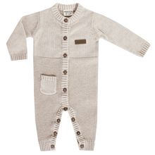 Strick-Overall - Beige Melange - Gr. 74