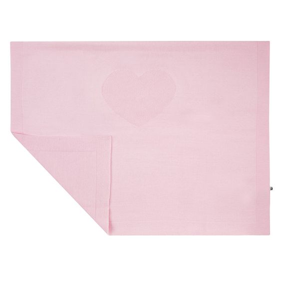 Jacky Coperta a maglia con cuori 100 x 70 cm - Rosa