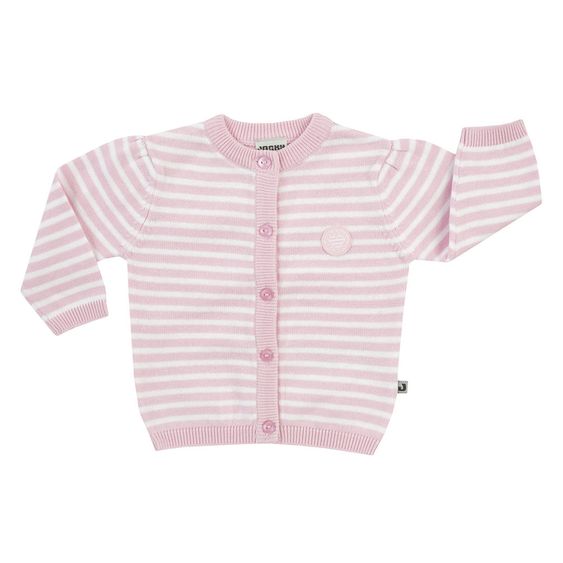 Jacky Strickjacke Hearts - Streifen Rosa Weiß - Gr. 56