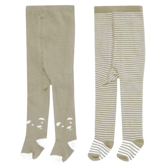 Jacky Strumpfhose 2er Pack - Bär Ringel Beige - Gr. 50/56