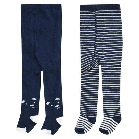 Jacky Strumpfhose 2er Pack - Bär Ringel Dunkelblau - Gr. 50/56