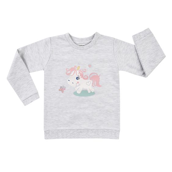Jacky Sweatshirt Pferd - Grau Melange - Gr. 62