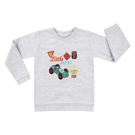 Jacky Sweatshirt Rennauto - Grau Melange - Gr. 62