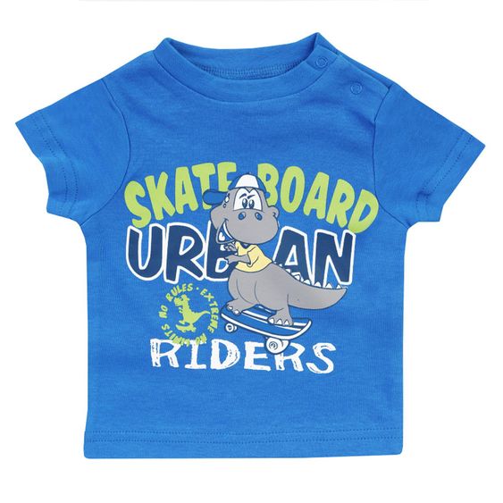 Jacky T-Shirt 2er Pack - Skate-Dino Weiß Blau - Gr. 62/68