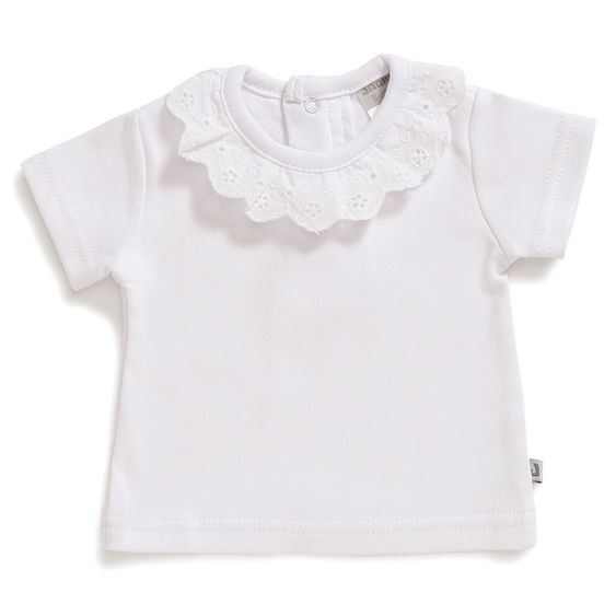 Jacky T-Shirt mit Spitzenkragen - Weiß - Gr. 56