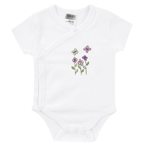 Jacky Wickelbody Kurzarm 2er Pack - Blume Rosa Weiß - Gr. 50/56