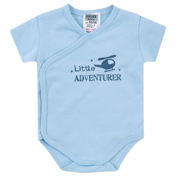 Jacky Wickelbody Kurzarm 2er Pack Little Adventurer - Hellblau Dunkelblau - Gr. 50/56
