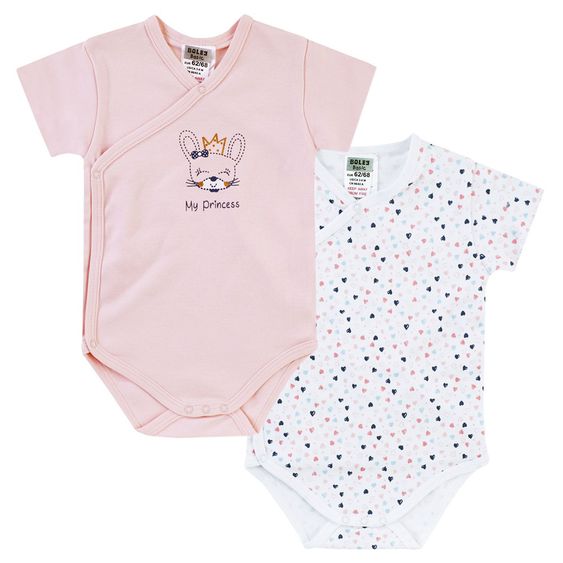 Jacky Wickelbody Kurzarm 2er Pack My Princess - Rosa Weiß - Gr. 50/56