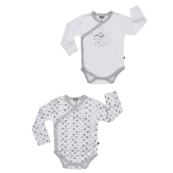 Jacky Body À Langue Manches Longues Pack De 2 - Blanc Gris - Taille: 50