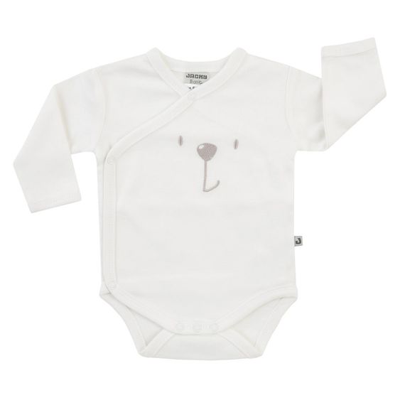 Jacky Wickelbody Langarm 2er Pack Badu Bär - Beige Melange Offwhite - Gr. 50/56