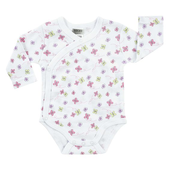 Jacky Wickelbody Langarm 2er Pack - Blume Rosa Weiß - Gr. 50/56