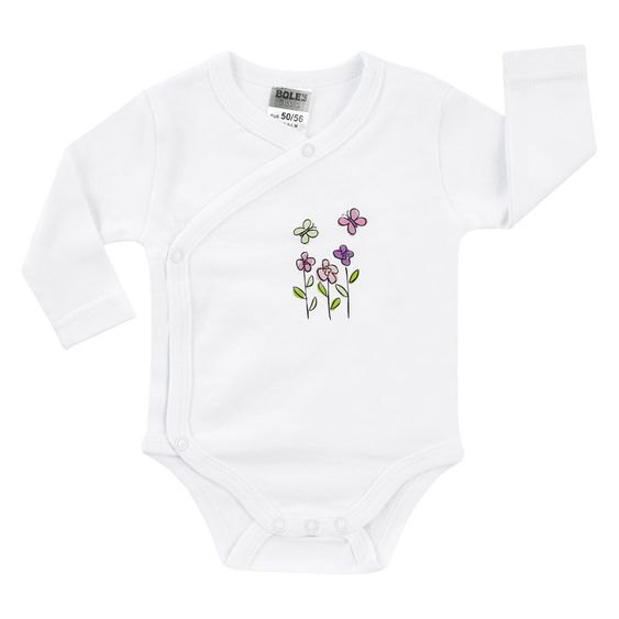 Jacky Wickelbody Langarm 2er Pack - Blume Rosa Weiß - Gr. 50/56