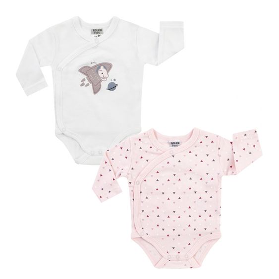 Jacky Wickelbody Langarm 2er Pack - Little Mouse Rosa - Gr. 50