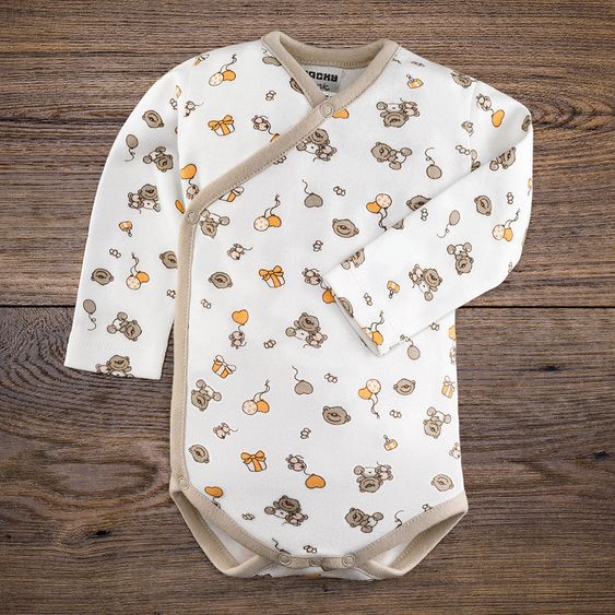 Jacky Wickelbody long sleeve pack of 2 - Lovely Bear Offwhite Beige - Gr. 50/56