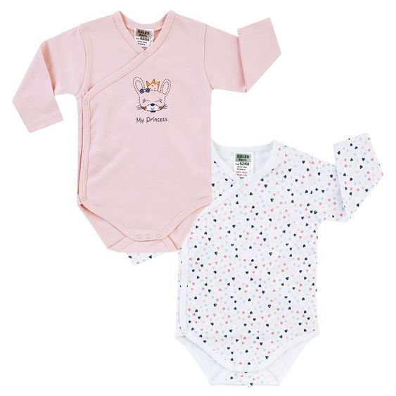 Jacky Wickelbody Langarm 2er Pack My Princess - Rosa Weiß - Gr. 50/56
