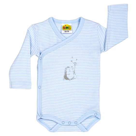 Jacky Wickelbody Langarm Igel - Ringel Hellblau - Gr. 50/56