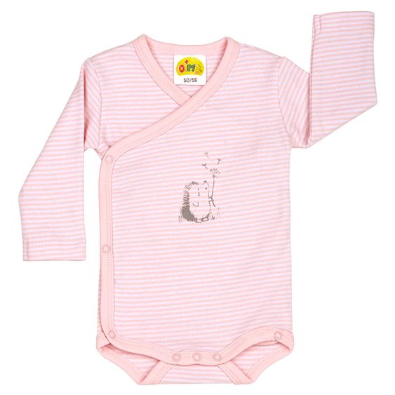 Jacky Wickelbody Langarm Igel - Ringel Rosa - Gr. 50/56