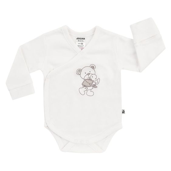 Jacky Wickelbody Langarm inkl. Kratzfäustlingen Bear - Offwhite - Gr. 50
