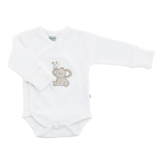 Jacky Wickelbody Langarm mit Kratzfäustlingen Elephant - Offwhite - Gr. 50