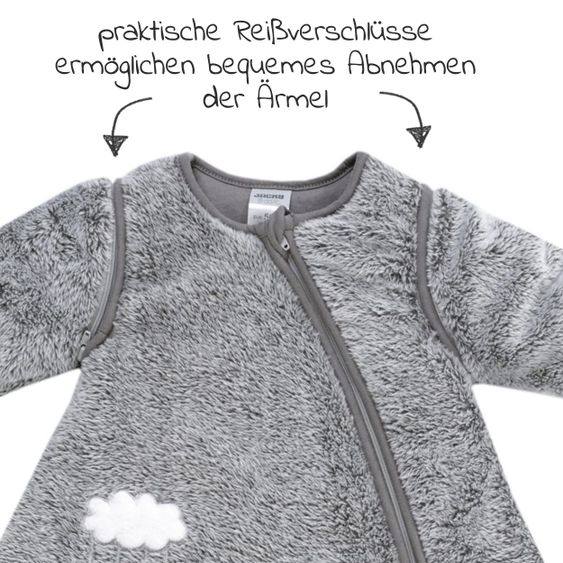 Jacky Winterschlafsack wattiert Ärmel abnehmbar - Dreamer - Grau - Gr. 50