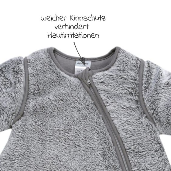Jacky Winterschlafsack wattiert Ärmel abnehmbar - Dreamer - Grau - Gr. 50