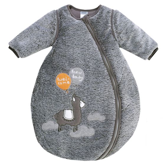 Jacky Winterschlafsack wattiert - Flausch Lama - Anthrazit - Gr. 50