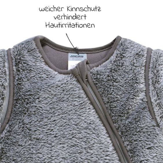 Jacky Winterschlafsack wattiert - Flausch Lama - Anthrazit - Gr. 50